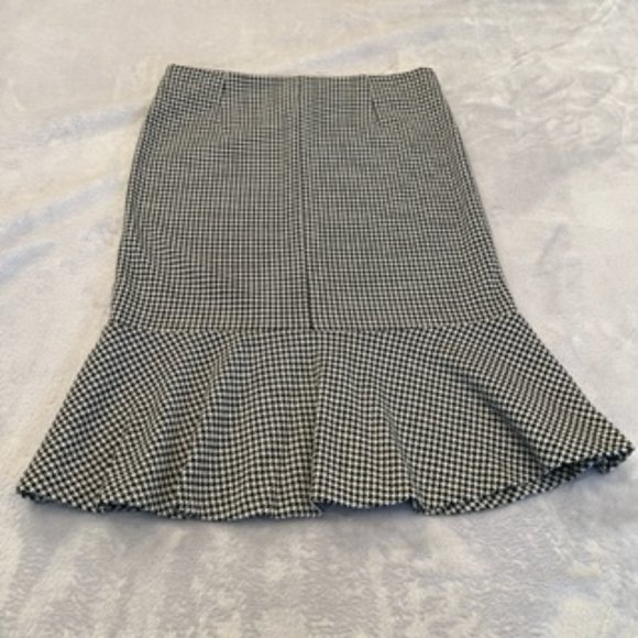 Attyre Women's Houndstooth Skirt 6 Black White - Picture 9 of 12